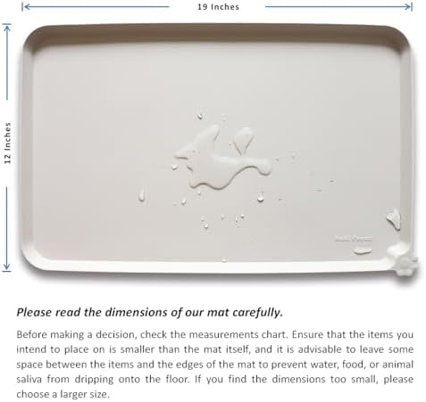 Hoki Found Silicone Pet Food Tray - High-Lips Dog Cat Bowl Mats - Waterproof Dog Cat Food Mats - Colors: Cream Brown - Image 5