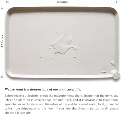 Hoki Found Silicone Pet Food Tray - High-Lips Dog Cat Bowl Mats - Waterproof Dog Cat Food Mats - Colors: Cream Brown - Image 5