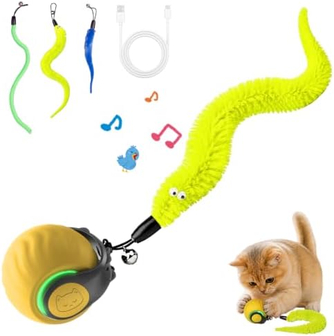Interactive Cat Toys with Bird Sounds & 7 Speed Modes for Indoor Cats Play by Geamen