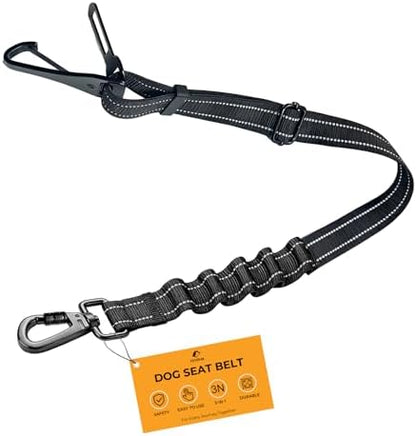 Dog Seat Belt for Car, 3-in-1 Adjustable Dog Seatbelt, Black by VOYURAN