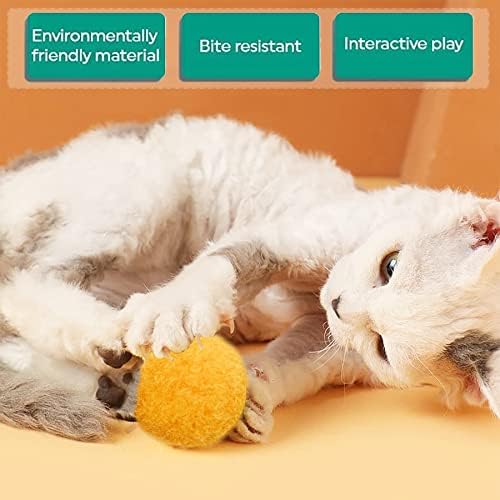 PET SHOW 100pcs 1.5"/3.8cm Cat Toy Balls Bulk Soft Kitten Pompon Toys Indoor Cats Interactive Playing Quiet Ball Cats Favorite Toy Assorted 10 Colors - Image 2