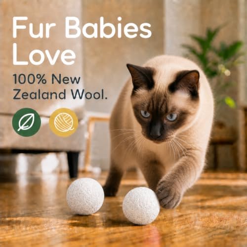 Balls for Cats - Felt Wool Cat Toy Balls for Small Pet Fetch and Play - Eco Friendly Quiet Wool Ball Cat Toy for Cats and Kittens - Choose Your Colors (White) - Image 6