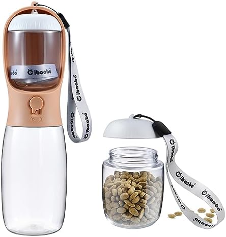 Cibaabo Dog Water Bottle Portable with Food Container & Filter for Travel by Cibaabo