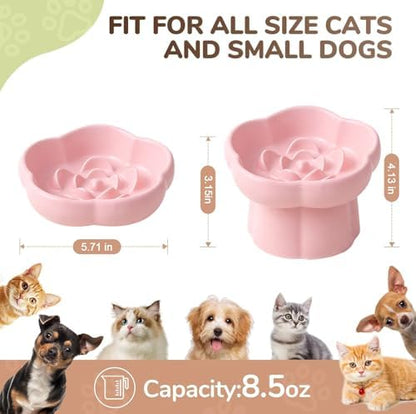 Ceramic Raised Slow Feeder Cat Bowl,Cat Slow Feeder, - Image 2