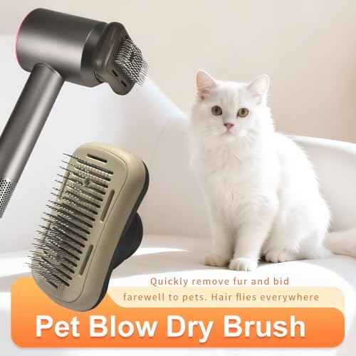 Pet hair blowing comb-Skin Friendly Grooming Tool for Dogs, Cats, and Puppies, Deshedding and Hair Removal for Long and Short Haired Pets (Beige+Dark Grey) - Image 5