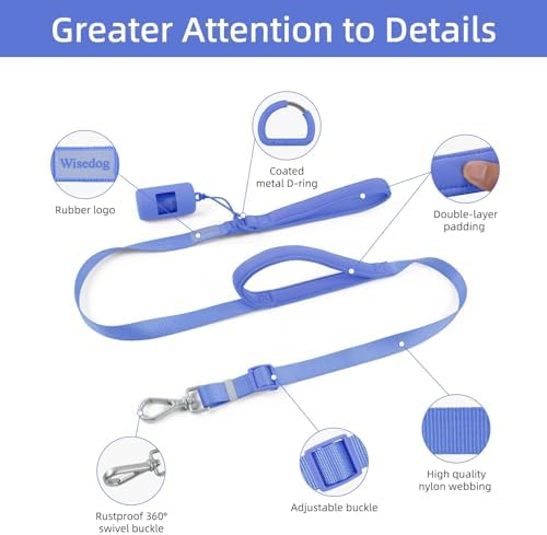 Wisedog Two Handles Dog Leash, Moonlight Blue, M|4.2 ft-5 ft - Image 4