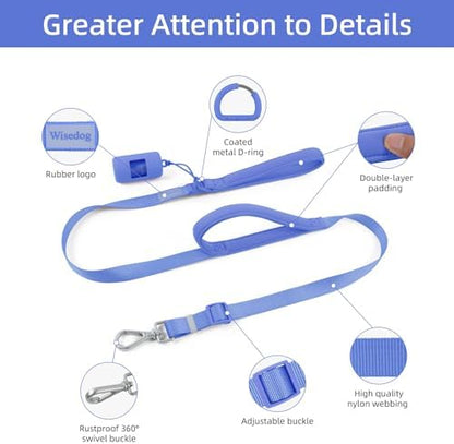 Wisedog Two Handles Dog Leash, Moonlight Blue, S|0.8" x 4.2 ft-5 ft - Image 3
