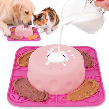 Pezluxe Slow Feeder Dog Bowls & Lick Mat,Dog Licking Bowl with Rolling Ball by Pezluxe