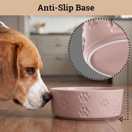 Ceramic Dog Bowl Set of 2 w/ Anti-Skid Base 6.5"W x 2.5"H, 3.8 Cup Capacity - Image 4