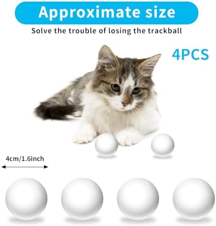 Cat Ball Toy Cat Track Balls Replacement Track Balls for Turbo Round Scratcher Toy (4 pcs), White - Image 2