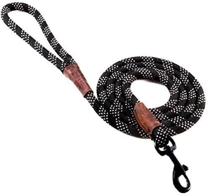 Max and Neo Rope Leash Reflective - 6 FT x 1/2" (Black, Donates to Dog Rescue) - Image 2