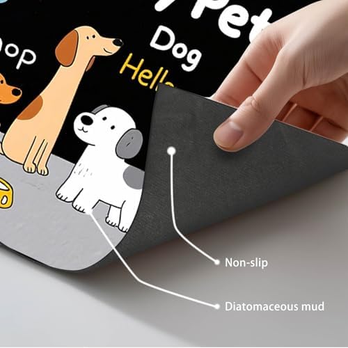 HOMETITUTE Dog Feeding Mat Dog Bone Paw Bowl Placemat 20 x 12 Inch - Image 5