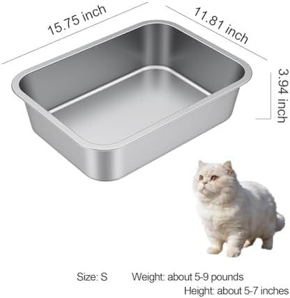 Small Stainless Steel Cat Litter Box - Image 2