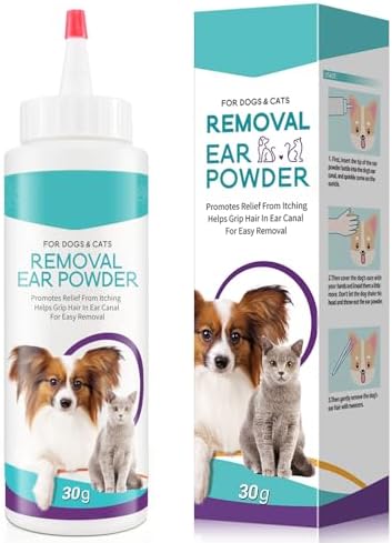 Dog Ear Cleaner, Upgraded Dogs & Cats Ear Powder for Easy Hair Removal, Pets Ear Infection Relief, Soothes Itchy Ears & Relieve Scratching (1) by NBTREKTIE