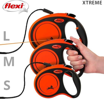 FLEXI® Xtreme Tape Retractable Dog Leash, Small, 16 ft - Orange/Black - Image 5