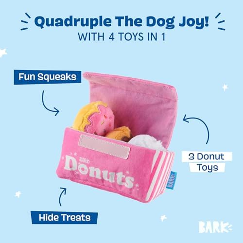 BarkBox Barker's Dozen Donuts 4-in-1 Interactive Plush Dog Toy - Image 2