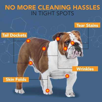 NOVEHA 5”x7” Large Dog Wipes | Wipes for Bulldog, French Bulldog, Pug, English Bulldog | Deodorizing, for Multiple Areas Removes Dirt, Wrinkles, Folds, Tear Stain, Tail Pocket & Paws (3PK-120 Counts) - Image 6