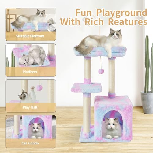 Cute Cat Tree Kitten Cat Tower Condo Cat Furniture Sisal Scratching Posts R - Image 5