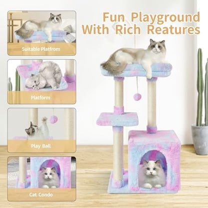 Cute Cat Tree Kitten Cat Tower Condo Cat Furniture Sisal Scratching Posts R - Image 5