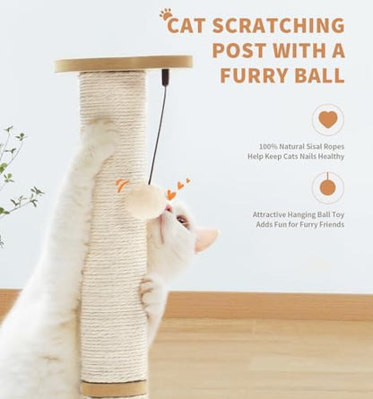 Made4Pets Cat Scratching Post for Indoor Cats with Ball Track 23.4" - Image 4