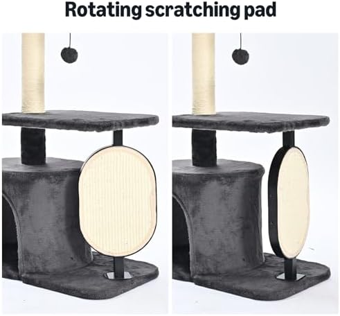 Amazon Basics Cat Tree Tower for Indoor cat, Solid Steel Frame with Removable Scratching Pad, Gray, 32 Inches - Image 7