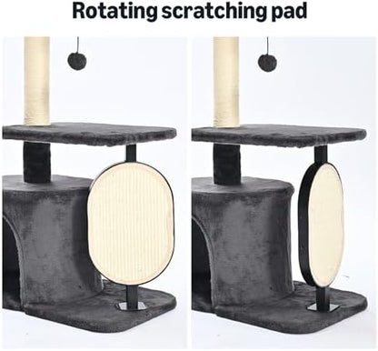 Amazon Basics Cat Tree Tower for Indoor cat, Solid Steel Frame with Removable Scratching Pad, Gray, 32 Inches - Image 7