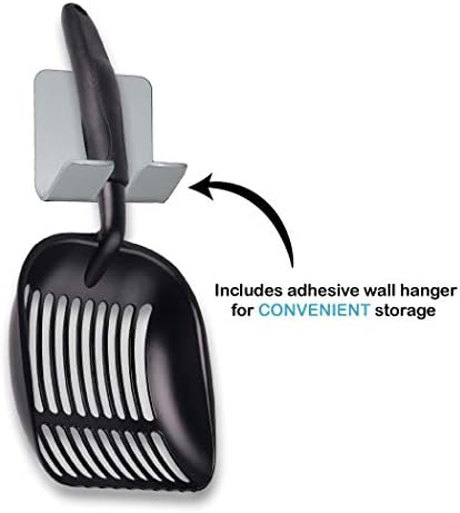 Pets First Cat Litter Scooper - Ergonomic & Easy Grip Design Deep Cleaning with A Non-Stick & No Residue Build-Up – Solid Aluminum, Waterproof - Bonus Hook - 1.75 x 13.25 x 5 - Image 4