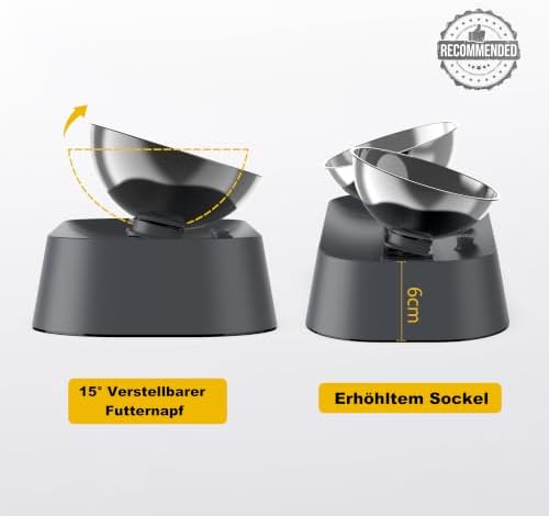 ZOMISIA Raised Cat Food and Water Bowls with 3 Height for Indoor Cats, 15° Tilted in Both Ways Elevated Base Anti Vomiting Cat Dishes, Anti Spill for Puppies - Image 4