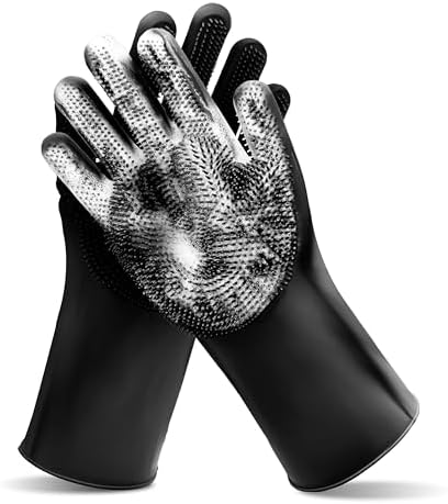Pet Grooming Gloves—Dog Washing Gloves with High-Density Teeth by MAIIU