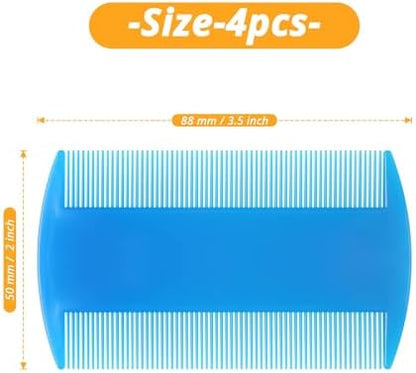 Double Sided Fine Tooth Comb for Adults Dog Cat Pet's Long, Short, Fine, Thick Hair(4 Pack) - Image 2