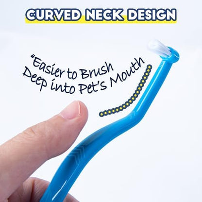 Small Dog Toothbrush, Cat & Puppy Tooth Brushing Kit, Mini Head Teeth Brush for Kitten & Tiny Pet, Doggy Toothbrushes Deep Dental Cleaning, 1 PCS - Blue - Image 4