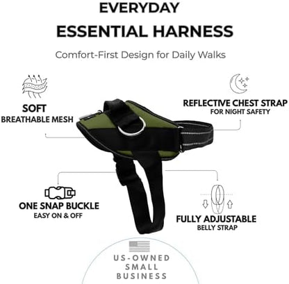 ShawnCo Essential Dog Harness, No-Pull Pet Vest (Olive Green,XS) - Image 2