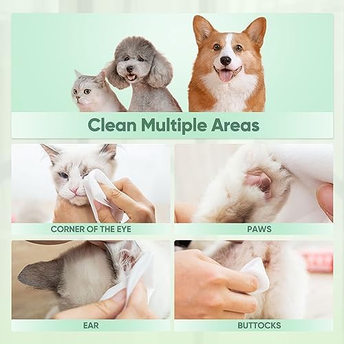 Natural Pet Grooming Wipes, 100 Fresh Counts, Extra Moist & Thick for Dogs & Cats, Puppies & Kittens(Pack of 2) - Image 6