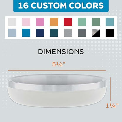 Master Pet Supply Stainless Steel Cat Bowls 9 oz Heavy Duty Bone White - Image 5