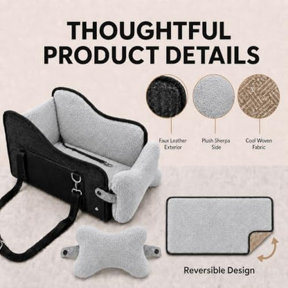 Center Console Dog Car Seat, Foldable Armrest Booster Seat for Small Dogs - Image 2