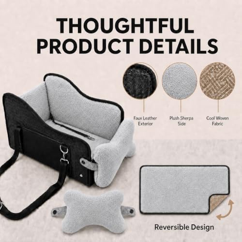 Center Console Dog Car Seat, Foldable Armrest Booster Seat for Small Dogs - Image 2