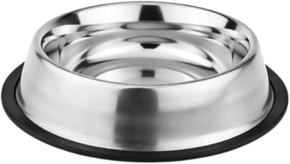 2 Pack Stainless Steel Dog Bowls – 16 fl oz Anti-Skid Food & Water Bowls for Small Dogs, Puppies & Cats|Dog Food & Water Bowl|Dog Feeding Bowl (Silver)