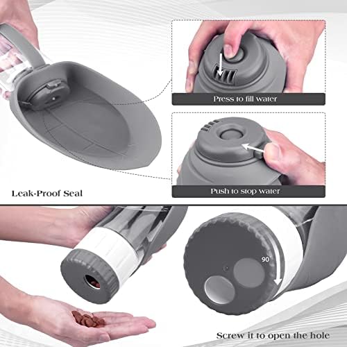 TIOVERY Dog Water Bottle Dispenser for Walking, Pet Water Feeder Container Portable with Drinking Cup Bowl Outdoor Hiking, Travel Large Grey - Image 4