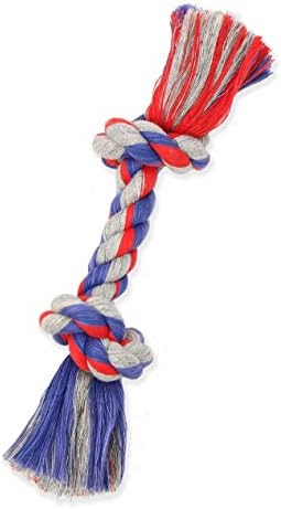 Mammoth Pet Products Flossy Chews Cottonblend Color Rope Bone, Small 9-Inch, multicolored (20002V) by MammothPetProducts