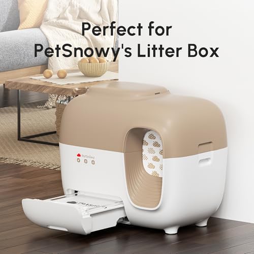 PetSnowy Cat Litter Box Liners, 50-Pack Self-Sealing Waste Bags for All PetSnowy Automatic Self-Cleaning Litter Boxes, Genuine Leak-Proof Refill Bags, Easy-Lift No-Touch Disposal - Image 3