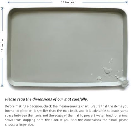 Hoki Found Silicone Pet Food Tray - Non Slip Pet Dog Cat Bowl Placemat - Feeding Mat - Waterproof Dog Cat Food Mats - For Carpet - Cream Green - Image 5
