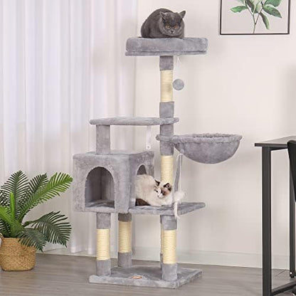 Heybly Cat Tree with Toy, 50.4" Cat Tower condo for Indoor Cats, HCT004W - Image 2