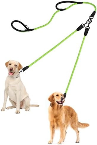 PetBonus Rope Double Dog Leash, No Tangle Dual Leash for Walking Two Dogs by Petbonus