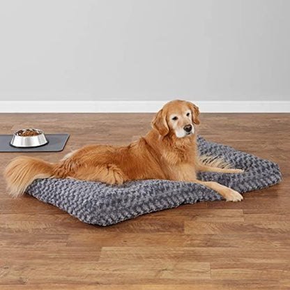 Amazon Basics Washable Cat and Dog Bed and Crate Pad, Indoor, 46 x 29 x 4 inches, Gray - Image 6