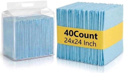 Dog Pee Pads 24x24 Inch Regular Large, Super Absorbent Puppy Training Pads 40 Pack, Leak-Proof 6-Layer Potty Pads with Quick-Dry Surface and Odor Control for Puppies & Aging Dogs by Unknown