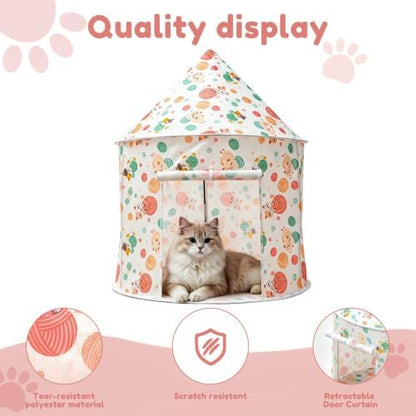 Cat Bad Pop Up Collapsible Yurt Tent, Pet Rest Hut for Indoor - Image 4