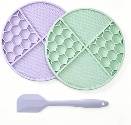 2Pcs Silicone Dog Cat Lick Mat, 61 Suction Cups Honeycomb BPA-Free by Wfciosdv