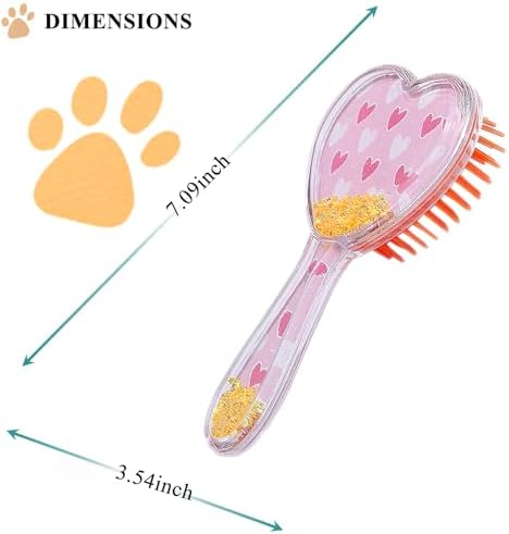 Small Soft Dog Grooming Brush Pet Massage Hair Brush (White Heart) - Image 2