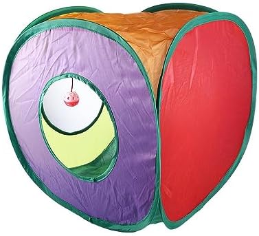 Cat Tunnel with Bell Ball Square Collapsible Cat Cube Toy for Cats Kittens Puppy Toys Pet Accessories by Unknown