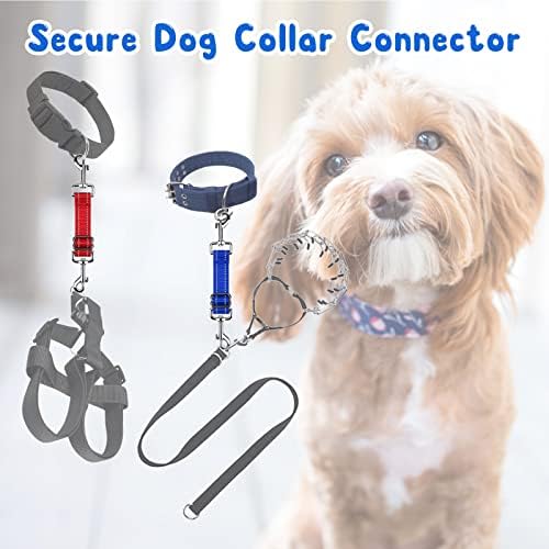 YUEPET Dog Safety Collar Clips 5 Pack Adjustable Prong Collar Backup Clip Reflective Double Ended Backup Clasp Leash Connector for Dog Harness to Collar Safety Clip - Image 3
